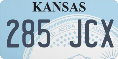 KS license plate 285JCX