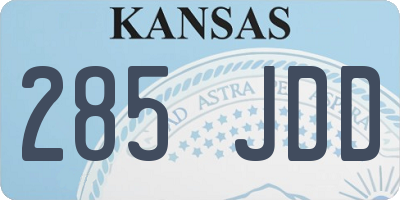 KS license plate 285JDD