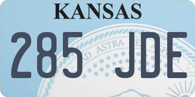 KS license plate 285JDE