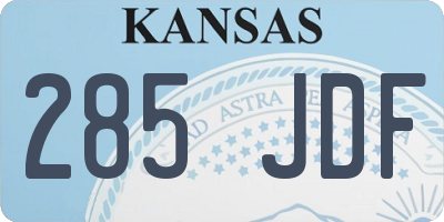 KS license plate 285JDF