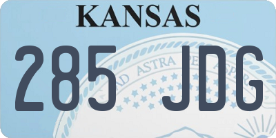 KS license plate 285JDG