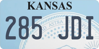 KS license plate 285JDI