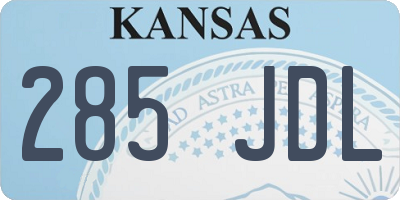 KS license plate 285JDL