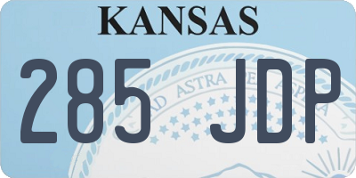 KS license plate 285JDP