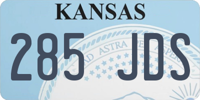 KS license plate 285JDS