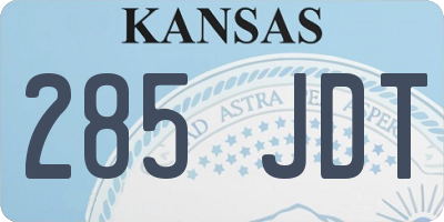 KS license plate 285JDT