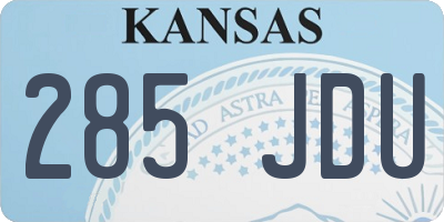 KS license plate 285JDU