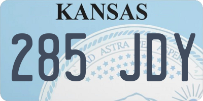 KS license plate 285JDY