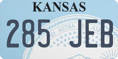 KS license plate 285JEB