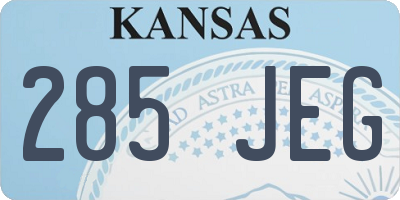 KS license plate 285JEG