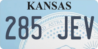 KS license plate 285JEV