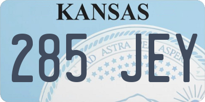 KS license plate 285JEY