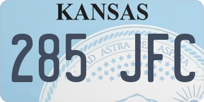 KS license plate 285JFC