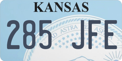 KS license plate 285JFE