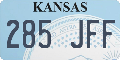 KS license plate 285JFF