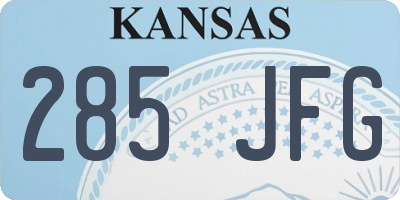 KS license plate 285JFG