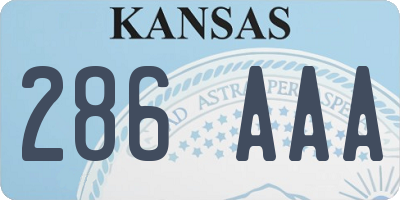 KS license plate 286AAA