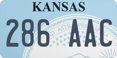 KS license plate 286AAC