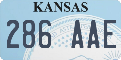 KS license plate 286AAE