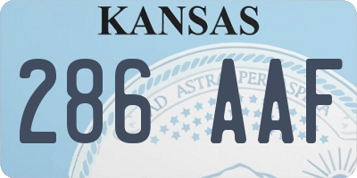 KS license plate 286AAF