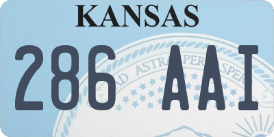 KS license plate 286AAI