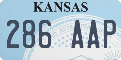 KS license plate 286AAP