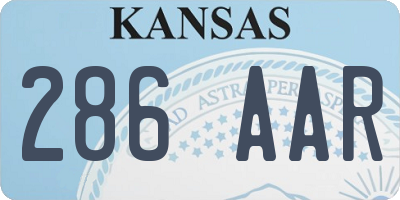 KS license plate 286AAR