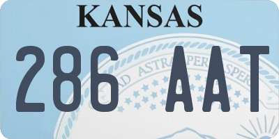 KS license plate 286AAT