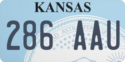 KS license plate 286AAU