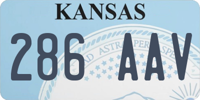 KS license plate 286AAV