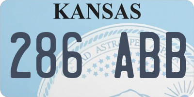 KS license plate 286ABB