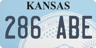KS license plate 286ABE