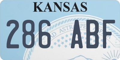 KS license plate 286ABF