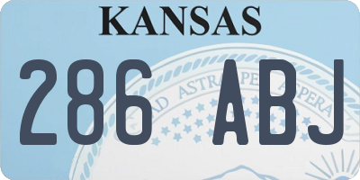 KS license plate 286ABJ