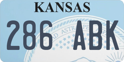KS license plate 286ABK