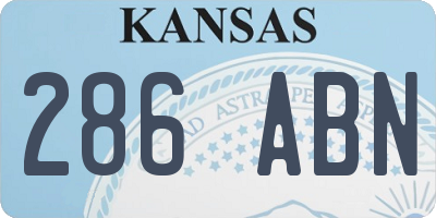 KS license plate 286ABN