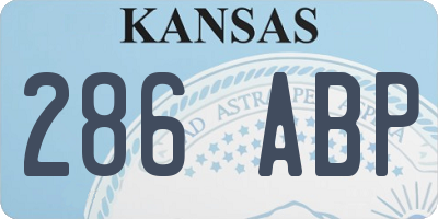 KS license plate 286ABP