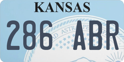 KS license plate 286ABR