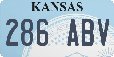 KS license plate 286ABV