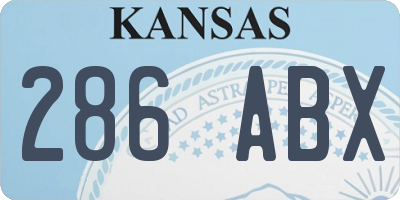 KS license plate 286ABX