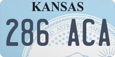 KS license plate 286ACA