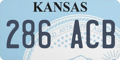 KS license plate 286ACB