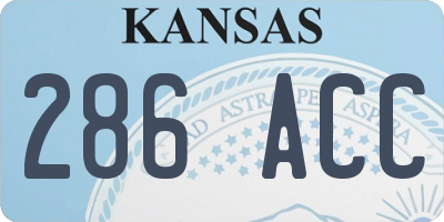 KS license plate 286ACC
