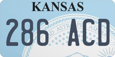 KS license plate 286ACD