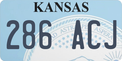 KS license plate 286ACJ