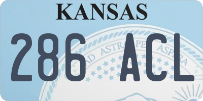 KS license plate 286ACL