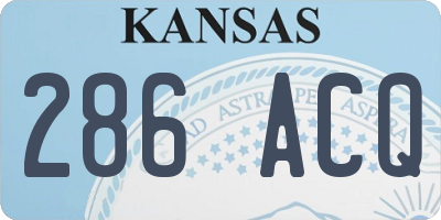 KS license plate 286ACQ
