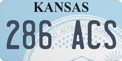 KS license plate 286ACS
