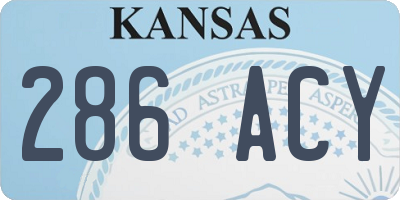 KS license plate 286ACY