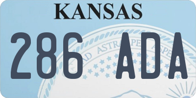 KS license plate 286ADA